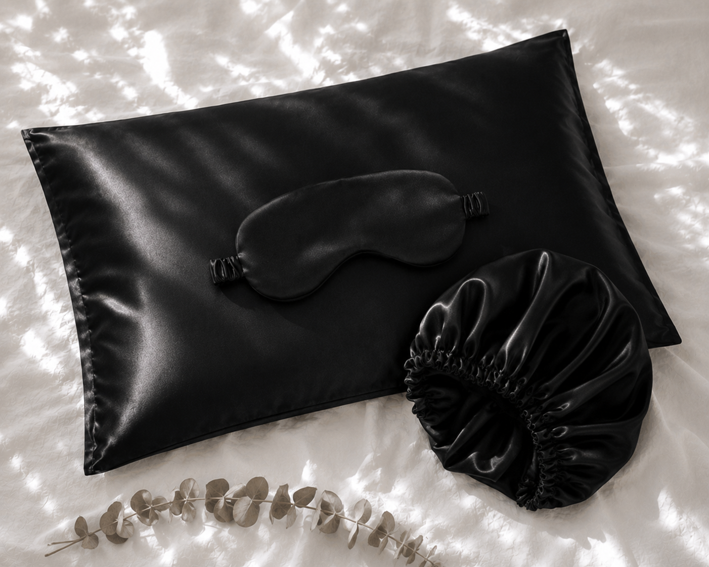 Veillora Silk Sleep Bundle | Pillowcase, Mask & Bonnet Set